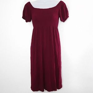 Forever 21 | Maroon Off Shoulder Dress